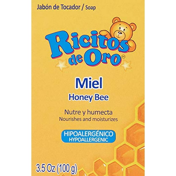 Miel Ricitos de Oro Hand Soap Hypoallergenic Bar Soap for Baby Honey Moisturizing Bath Soap 3.5 Ounces