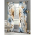thumbnail image 4 of Blue Brown Spring Floral Sheer Curtains 84 Inch Length 2 Panels Set for Living Room/Bedroom, Summer Botanical Rustic Semi Curtain Sheers Drapes Rod Pocket Curtains Window Treatment Set 52''x84''x2, 4 of 7