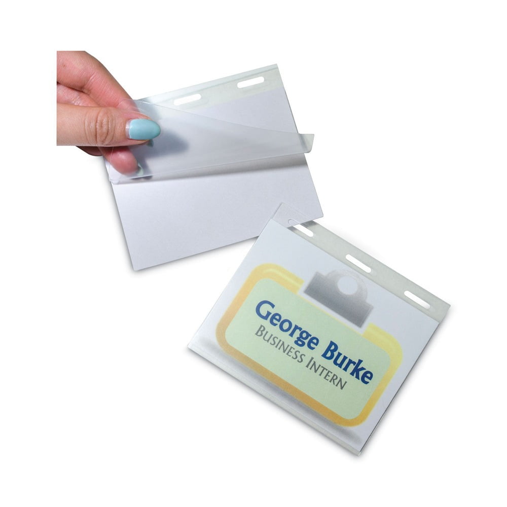 Magnetic 3 in. x 4 in. Self-Laminating Name Badge Holder Kit - Clear (20-Piece/Box)