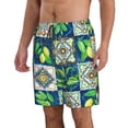thumbnail image 2 of Disketp Men'S Swim Trunks Hawaiian Breathable Surf Beach Swimsuits Mesh Lining Beach Shorts With Pockets-Lemon And Leaves, 2 of 9