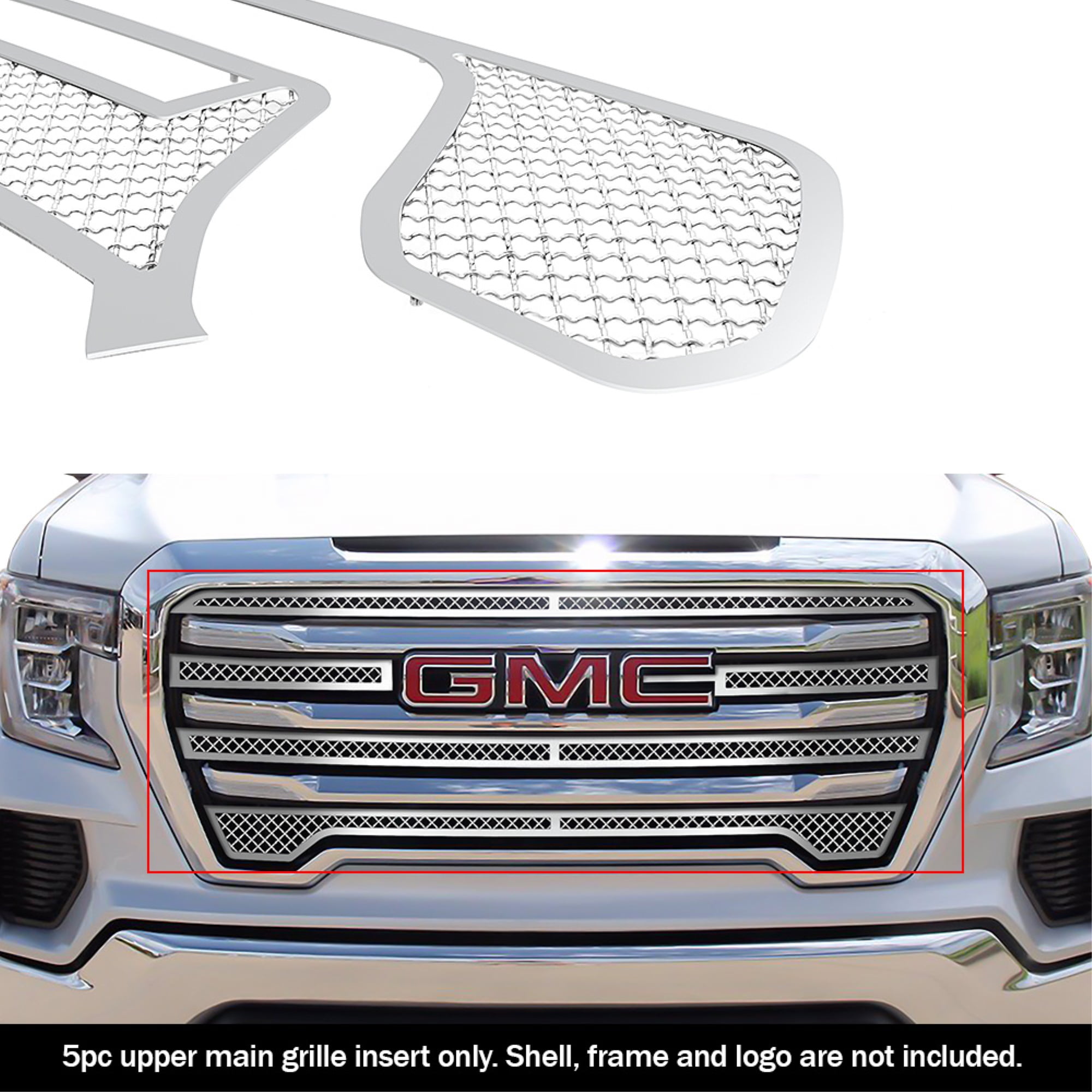 YHIMPORT Stainless Steel Mesh Grille – Fits 2007-2014 Cadillac Escalade (Front Upper, Chrome Finish)