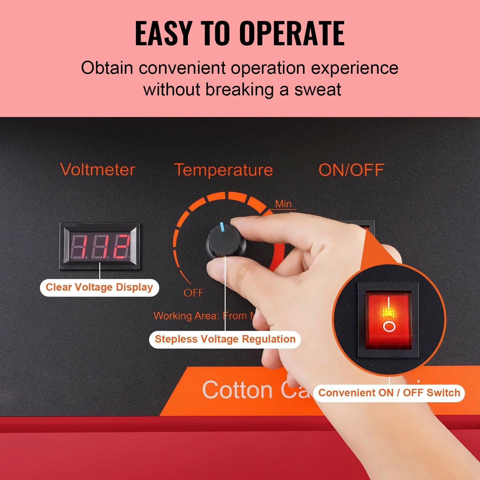 Cotton Candy Machine, 1000W Commercial Candy Floss Maker, Stainless Steel Bowl, Sugar Scoop, for Parties & Home Use (Red)