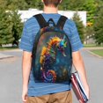 thumbnail image 4 of Easygdp Neon Seahorse Underwater Realm Mochila Ligera de 15 Pulgadas para Estudiantes, Mochila Cómoda para la Escuela y Viajes, Correas Ajustables, 4 of 6