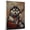 Alaskan Klee Kai, variant on Akita Cute Dog Guitar Stretched Canvas Size 8x12 – Retro Akita Dog Batter in Action With Guitar for Themed Living Room