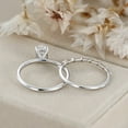 thumbnail image 6 of Eclet Jewels Engagement Ring Set - 1.9 Ct VVS1/D Oval Cut Diamond Ring - 14K White Gold Over Ring - Wedding Solitaire Ring With Matching Band - Fabulous Two Ring for Women's - Causal Office Wear Ring, 6 of 10