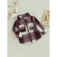 thumbnail image 3 of Suagox Kids Baby Plaid Shirt Jacket Casual Lapel Long Sleeve Button Up Cardigan Jacket Coat for Boys Girls ,6 Months to 4 Years, 3 of 9
