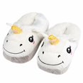 thumbnail image 1 of Unicorn Slippers White Soft Plush Indoor Slippers Slip-On, 1 of 5