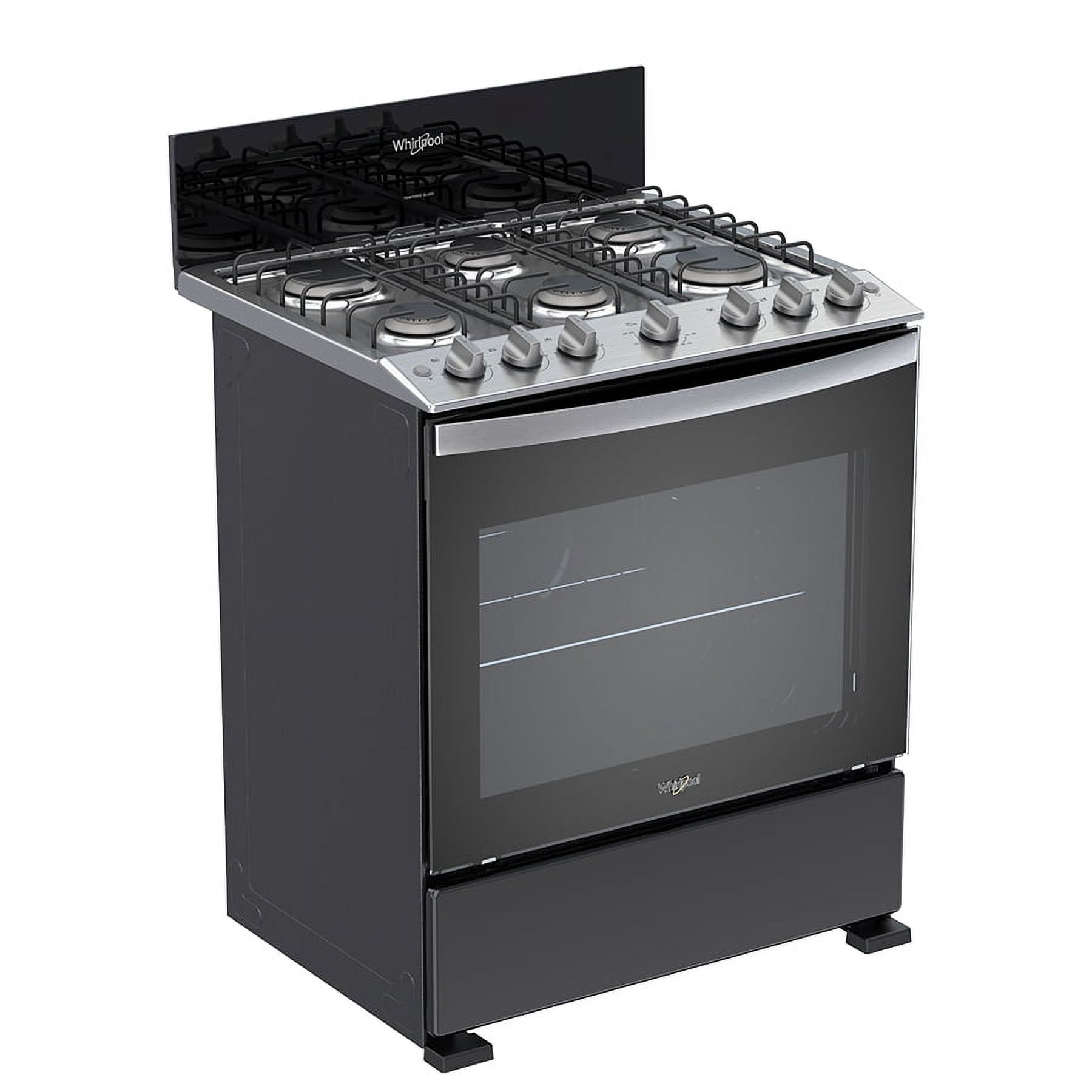 Whirlpool® Brand New LWFR3100B - 30-inch Freestanding Gas Range - Black, with 6 Burners.