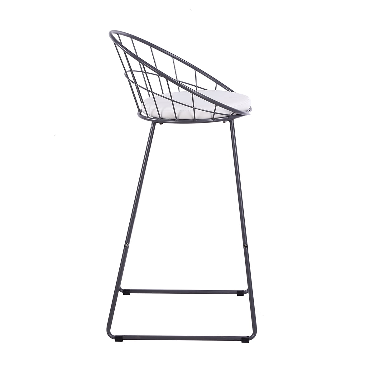 Nordic Metal Modern Bar Stool Bar in Grey, Set of 2