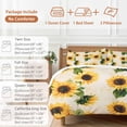 thumbnail image 6 of Vintage Sunflower 4 Piece Duvet Cover Set Queen Size Retro Flower Leaf Soft Bedding Set Comforter Cover, 1 Duvet Cover 1 Flat Sheets and 2 Pillowcases, 6 of 9