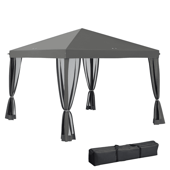 Outsunny 10' x 10' Pop Up Canopy Tent Gazebo with Removable Mesh Sidewall