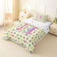 thumbnail image 2 of Manfei Cute Rainbow Cloud Pattern Twin Comforter Sets,Pretty Unicorn Bedding Set,Yellow,Polkadot Reversible,2 Pieces,1 Comforter and 1 Pillowcase, 2 of 7