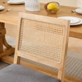 thumbnail image 3 of Dining Chairs Set of 2, Modern Farmhouse Dining Chair with Cane Back, LEGAHOME Upholstered Kitchen Chair, Wood Side Chair for Kitchen Dining Room, Gray, 3 of 9