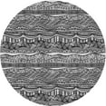 thumbnail image 1 of Ahgly Company Indoor Round Patterned Charcoal Black Novelty Area Rugs, 6' Round, 1 of 6