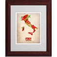 thumbnail image 2 of Trademark Fine Art "Italy Watercolor Map" Matted Framed Art by Naxart, Wood Frame, 2 of 3