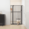 thumbnail image 3 of unipaws 56" Tall Baby Gate with Cat Door, 31-37" Wide Pressure Mounted Dog Gate for Stair Doorway, Walk Through Pet Gate, Black, 3 of 7