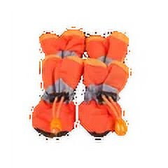 4pcs/set Waterproof Pet Dog Shoes Chihuahua Anti-slip Rain Boots Footwear for Small Cats Dogs Puppy Dog Pet Booties (Orange 4)