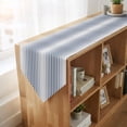 thumbnail image 4 of Ombre Navy Blue Grey Striped Table Runner Linen Burlap Table Runner 36 Inches Small Farmhouse Modern Stripes Dresser Scarves for Kitchen Island Coffee Dining Room Party Wedding Holiday Decor 13"x36", 4 of 8