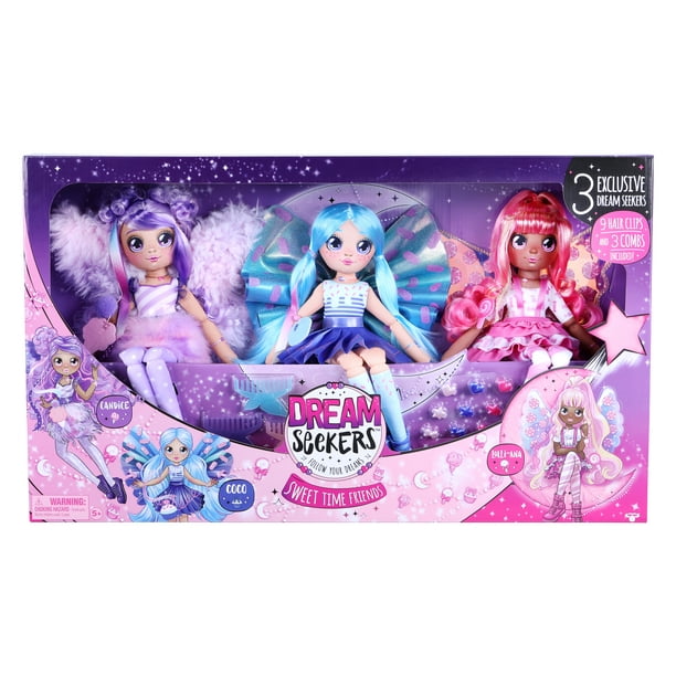 Dream Seeker Magical Fairy Fashion Doll 3 Pack, Candice, Lolli-Ana and Coco, Girls 5+