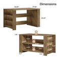 thumbnail image 2 of Finmind 59-inch Bar Table, Farmhouse Counter Height Pub Table with Storage Shelves, 3-Tier Home Bar Unit for Living Room, Bistro, Rustic Brown, 2 of 8