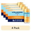 (4 pack) S.Pellegrino Essenza Tangerine & Wild Strawberry Flavored Mineral Water, 89.2 fl oz, 8 Pack Cans