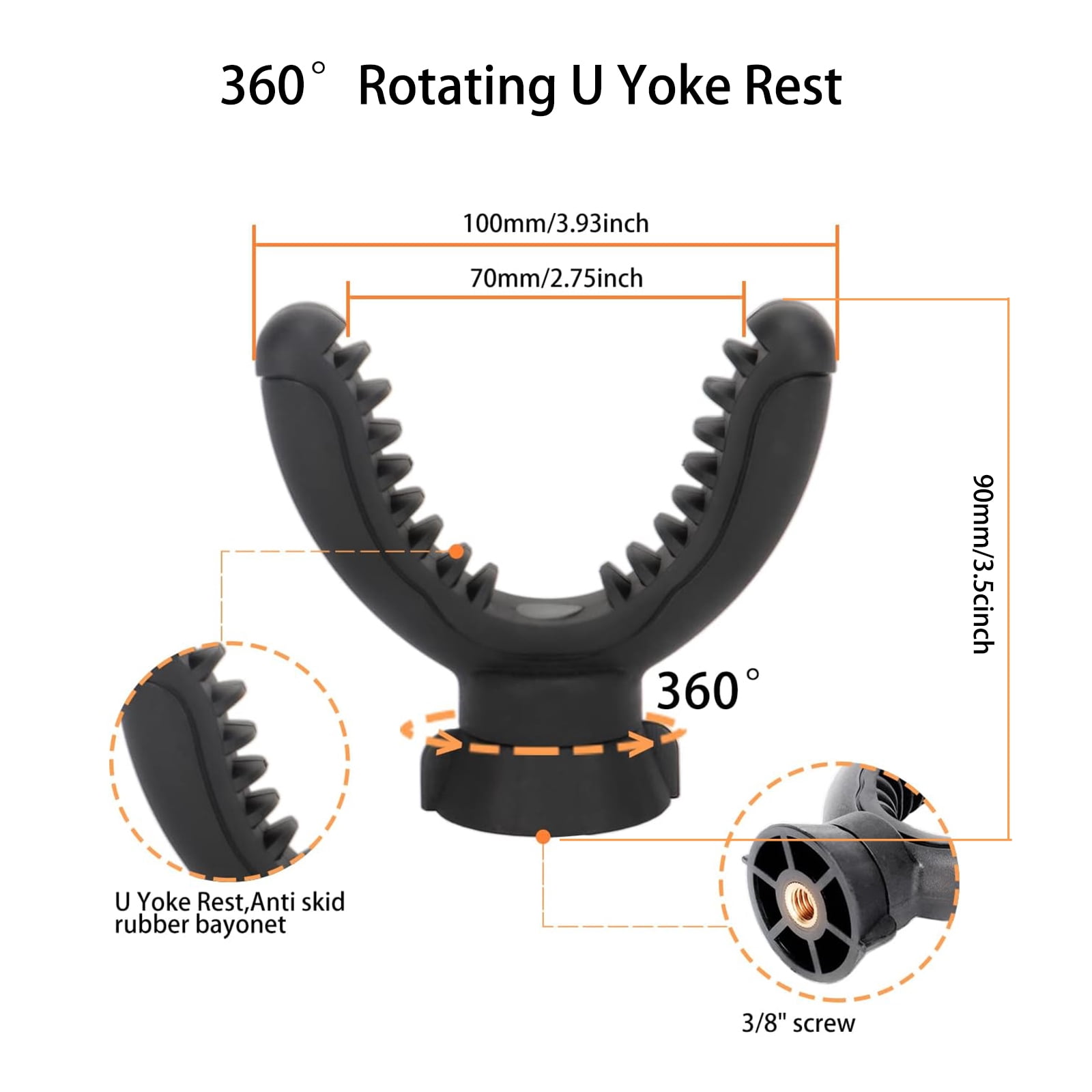 Fooletu Shooting Rest Tripod 360 Rotation V Yoke Stand Aluminum 11-21 Inch