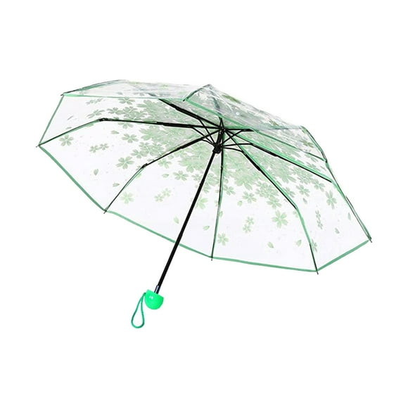 Three-Fold Transparent Umbrella, Internet Famous Clear Umbrella for Female Students, High Appearance Fashion Compact Rain Umbrella, Portable Personality Rain Gear for Women, An Umbrella
