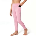 thumbnail image 5 of Duqingm Girls Leggings with Pockets Athletic High Waisted Kids Workout Active Dance Running Yoga Pants (Pink,7-8 Years), 5 of 6