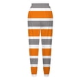 thumbnail image 5 of Puntoco Moda Casual Para Mujer Bolsillos Estampados A Rayas Cintura Elástica Con Cordón Leggings Pantalones Deportivos Pantalones Naranja L, 5 of 5