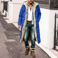 thumbnail image 3 of MexChoioe Mens Long Sherpa Lined Hooded Coat Full Zip Warm Thick Outerwear Fall Winter Casual Jacket for Mens, 3 of 5