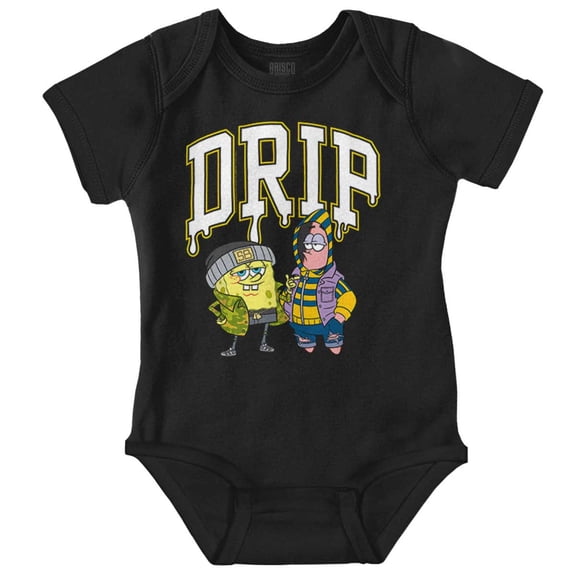 Urban SpongeBob and Patrick Drip Gender Neutral Printed Baby Bodysuit Brisco Brands NB