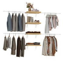 Craftian Wall Mounted Adjustable Closet Organizer Custom Metal Closet - White