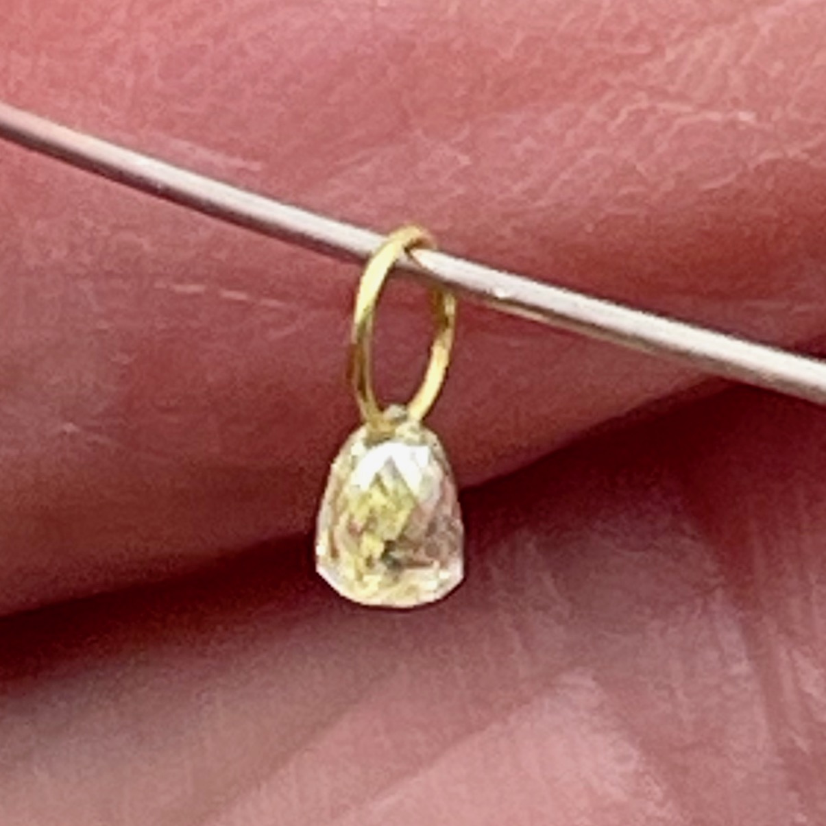 0.23cts Natural Canary Diamond 18K Gold Pendant | 3x2.5x2.25mm | - image 5 of 12