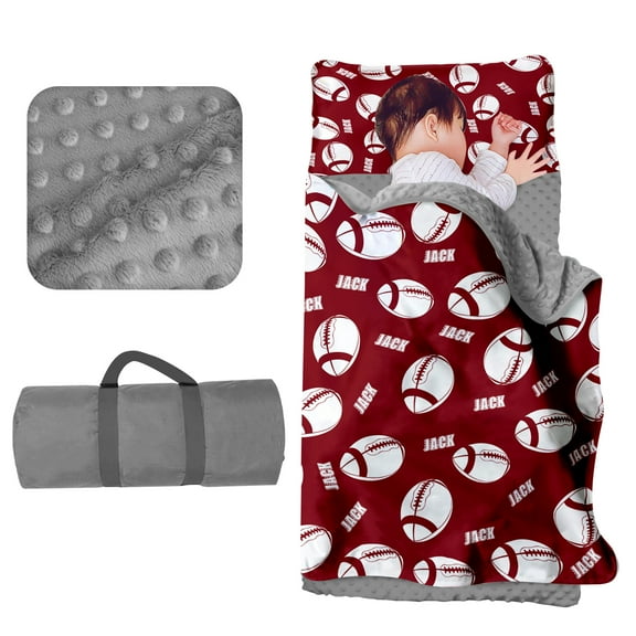 Custom Toddler Nap Mat for Daycare Sleeping Bag for Boys Girls, Kids Nap Mats & Pillow Blanket for Preschool Kindergarten, Personalized Name Easy Carry Nap Sack