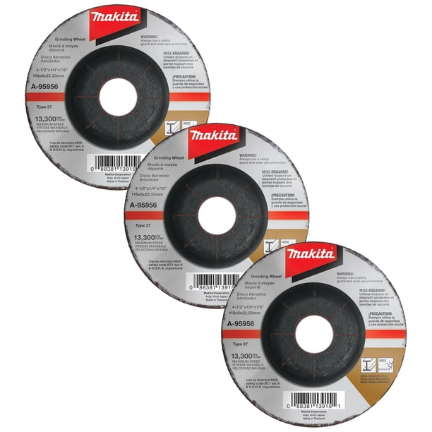 Muela abrasiva Makita A-95956 36 Grit INOX 11,4 x 0,6 x 2,2 cm (paquete de 3)