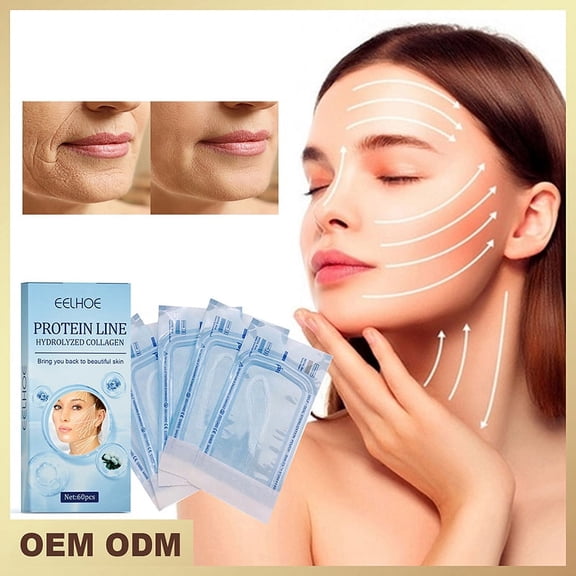 60 Protein Line Thread No Needle Silk Fibroin Line Essence Collagen Thread for Facial Lift Anti Aging Hyaluronic Tightening Skin Care