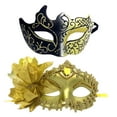 thumbnail image 1 of Juego de 2 máscaras de disfraces perfecl dorado, 1 of 8