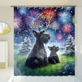 thumbnail image 3 of Happy New Year Scottish Terrier Family Cheer Winter Midnight Firework Shower Curtain Scottie Dog Lover Gifts Waterproof Bathroom Bathtub Curtain - 02025, 3 of 5