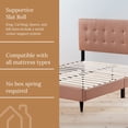 thumbnail image 2 of Rest Haven Ells Square Tufted Upholstered Bed, Queen, Faux Caramel, 2 of 6