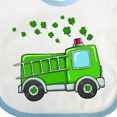 thumbnail image 4 of Inktastic St. Patrick's Day Green Fire Truck with Clovers Boys or Girls Baby Bib, 4 of 4