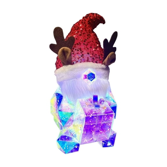 Santa Claus Prismatic Iridescent Lights Decoration Christmas Tabletop Ornament for Party Home Decor