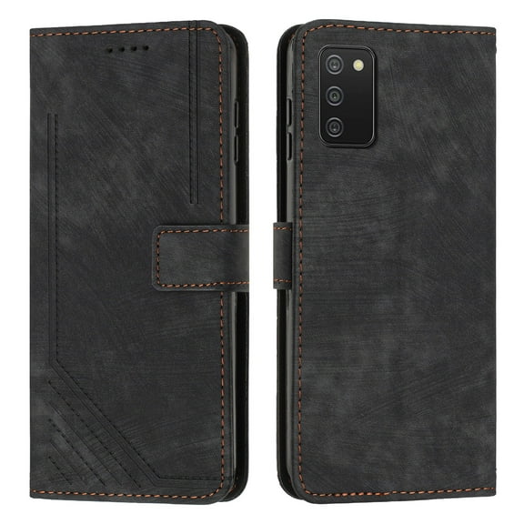 Galaxy A03S Case Wallet, PU Leather Flip Stand Shockproof Cards Slots Magnetic Closure Wallet Case Cover for Samsung Galaxy A03S 6.5" - Black
