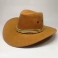 thumbnail image 2 of Visland Womens Mens Faux Felt Western Cowboy Hat, Fedora Outdoor Wide Brim Travel Hat with Strap, 2 of 2