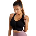 thumbnail image 3 of Women's Zip Front Sports Bra Wireless Post-Surgery Bra Active Yoga Sports Bras, 3 of 6