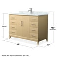 thumbnail image 4 of Janna 48" White Oak Single Vanity & White Carrara Marble Top & Nickel Trim, 4 of 5