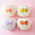 thumbnail image 2 of Toddler Underwear Kids Cute Print Bowknot Underwear Shorts Cotton Ruffled Briefs Trunks 4Pcs Toddler Panties White 3 Years-4 Years, 2 of 3