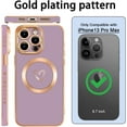 thumbnail image 3 of Magnetic Case for iPhone 13 Pro Max Phone Case for Women, Cute Love Heart Soft Magsafe Case, Raised Full Camera Lens Protection for iPhone 13 Pro Max Phone Case Magsafe (6.7")- Light Purple, 3 of 13