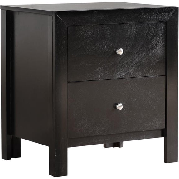 Glory Furniture Burlington 2 Drawer Nightstand in Black