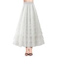 thumbnail image 2 of Gupgi Women Tutu Long Skirts Multilayer Solid Color High Waist Mesh Swing Cake Skirt, 2 of 7