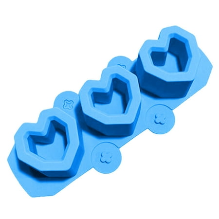 

SANWOOD Baking Mold 3 Cavities Reusable Flexible Chic Easy Clean Candle Soap Silicone Mold